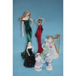 Various Worcester, Coalport and Leonardo figurines (7)