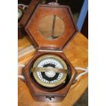 A gimbled Ship's compass, in an octagonal case