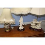 Three table lamps