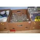 3 boxes of LPs, glassware and china