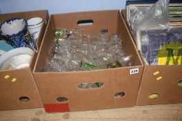 3 boxes of LPs, glassware and china