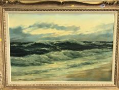 Gerard Lucas-Larsen, oil on canvas, signed, 'Rolling Sea', 60cm x 90cm