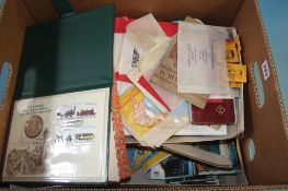 Box of stamps and postcards