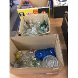 Two boxes of glass ware