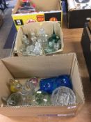 Two boxes of glass ware