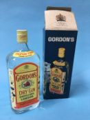 A boxed 1970's bottle of Gordons Dry Gin