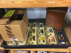 Die cast cars and display cabinet