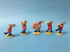 Five boxed Royal Doulton 'Bunnykins Oompah band' figures