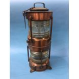 A two tier copper Ships lantern