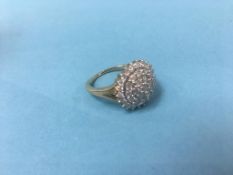 A 9ct gold diamond mounted ring, size P/Q, 4.4g