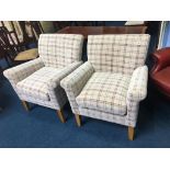 Pair of patterned armchairs