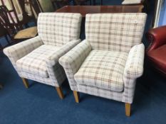 Pair of patterned armchairs