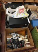 Three boxes of assorted including a PC