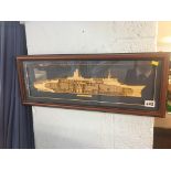 A framed model of the 'Queen Elizabeth II'