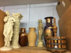 Assorted vases and figures