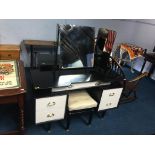 A G Plan Gomme black and white dressing table and chest of drawers