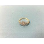 An 18k gold and diamond mounted ring, size O/P,5.3g