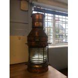 A copper and brass Ships light, No. 1827 by Thomas Grieve and Sons, North Shields