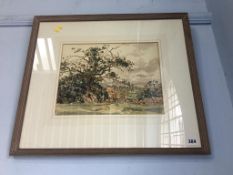 Claude Muncaster, watercolour, signed, 'Oak tree in Parham Park', 28 x 36cm