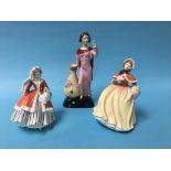 A Kevin Francis 'Charlotte Rhead' figure and two Royal Doulton Ladies
