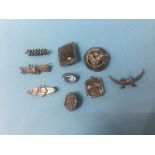 Collection of silver brooches etc.