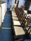 A set of seven Queen Anne style dining chairs