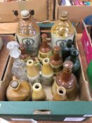 Various salt glaze bottles etc.