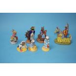 Seven Royal Doulton Bunnykins figures