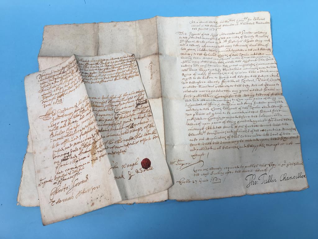 Quantity of 17th century indentures and other documents - Image 3 of 3