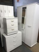 Modern wardrobe and five chest of drawers
