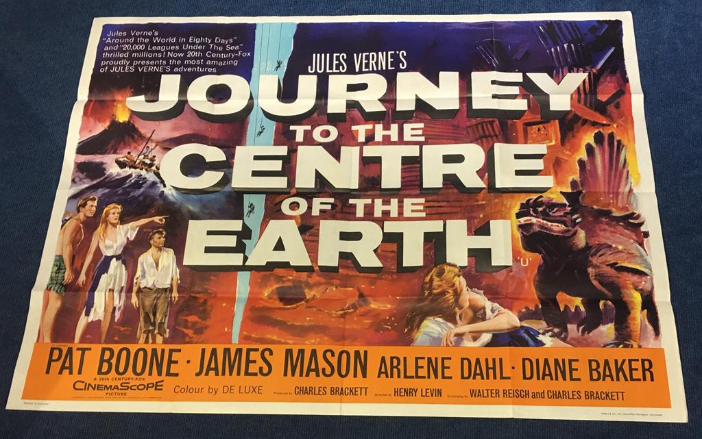 Original film poster, 'Journey to the Centre of the Earth', starring Pat Boone and James Mason,