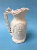 A 19th century Parian Prince Albert jug by Old Hall Earthenware Company Ltd