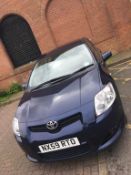 A Toyota Auris, diesel, 2009, mileage 36,042, MOT to Sept 2020