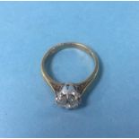 An 18ct diamond ring stamped '1c', size K/L