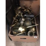 Quantity of assorted brassware