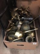 Quantity of assorted brassware