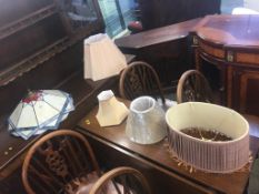 Leaded glass ceiling shade and various lamp shades