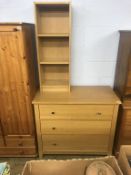 Bookcase and a modern chest of drawers