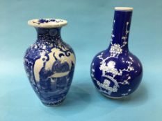 Two blue and white Chinese vases