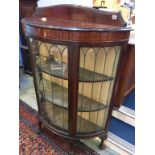 Mahogany half moon leaded glass china cabinet