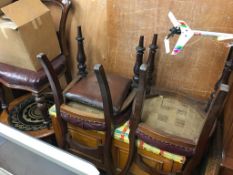Three Victorian chairs and washstand etc.