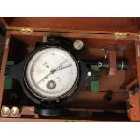 A Hall Bro. surveyors compass, in fitted box with tripod
