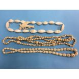 Three ivory necklaces