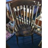 A lathe back kitchen chair