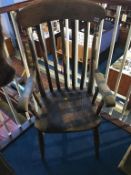 A lathe back kitchen chair
