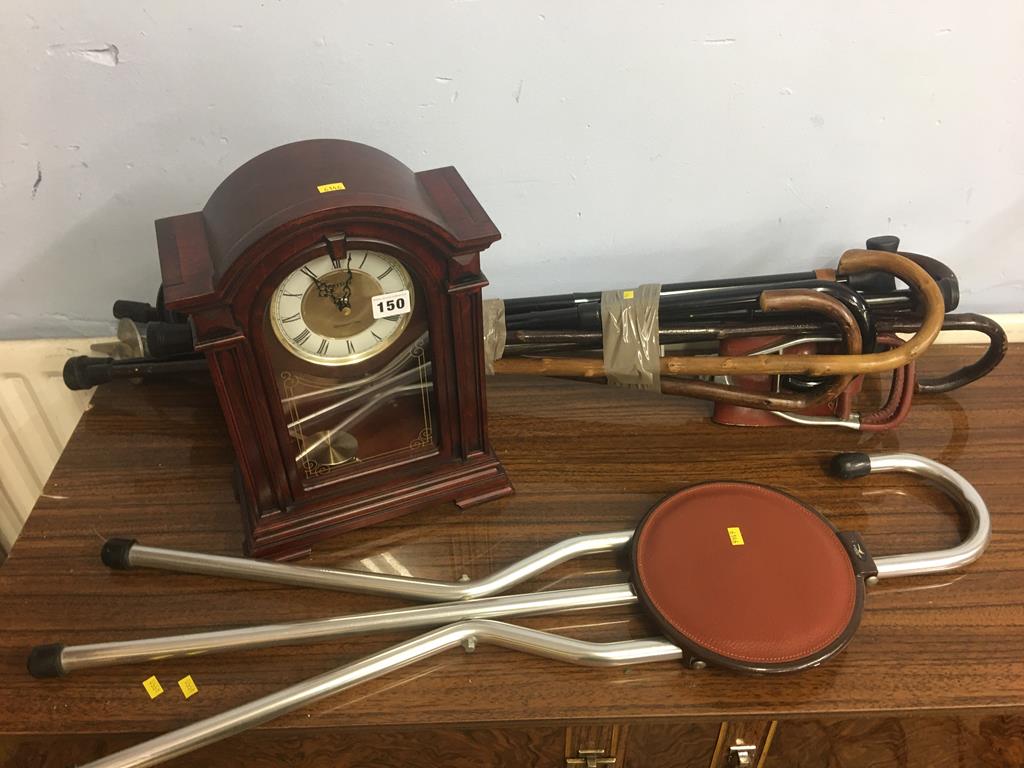 Mantle clock, walking canes