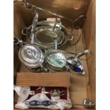 Plated cake stand, tea set etc.