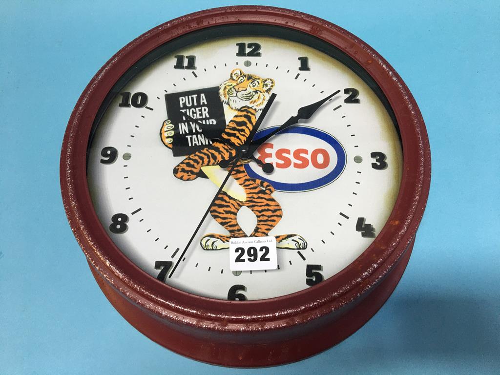 A reproduction 'Esso' wall clock