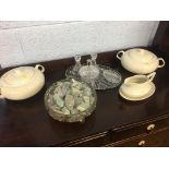 Two tureens, dressing table set etc.