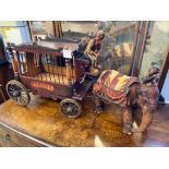 A Circus Carriage and Elephant